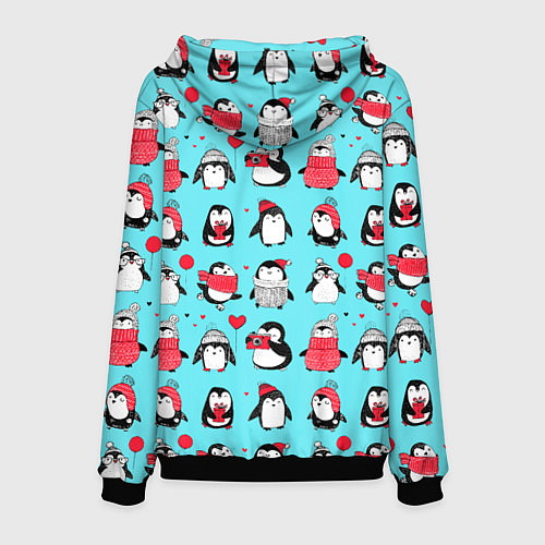 Мужская толстовка PENGUINS ON THE POSITIVE / 3D-Черный – фото 2