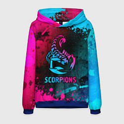 Толстовка-худи мужская Scorpions Neon Gradient, цвет: 3D-синий