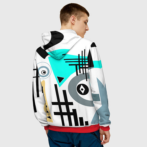 Мужская толстовка Абстрактный современный дизайн / 3D-Красный – фото 4