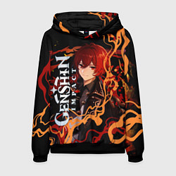 Толстовка-худи мужская Дилюк-полуночный герой, цвет: 3D-черный