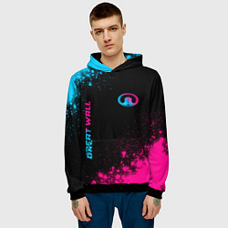 Толстовка-худи мужская Great Wall Neon Gradient, цвет: 3D-черный — фото 2