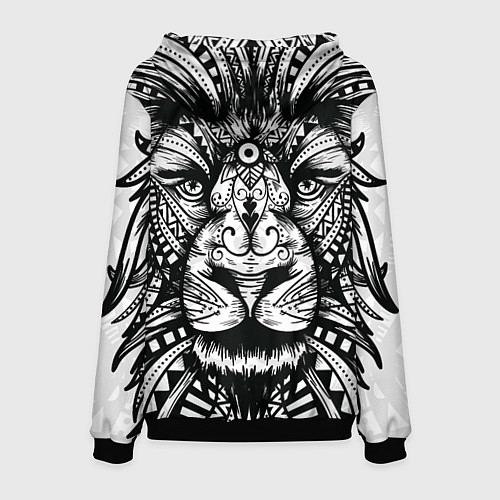 Мужская толстовка Черно белый Африканский Лев Black and White Lion / 3D-Черный – фото 2