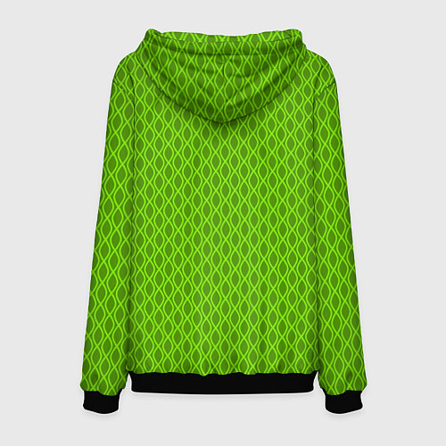 Мужская толстовка Зеленые ячейки текстура / 3D-Черный – фото 2