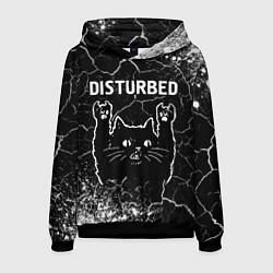 Толстовка-худи мужская Группа Disturbed и Рок Кот, цвет: 3D-черный