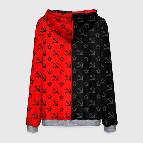 Мужская толстовка Ссср - серп и молот - паттерн / 3D-Меланж – фото 2