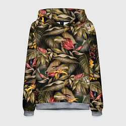 Толстовка-худи мужская Райский сад цветы и фрукты, цвет: 3D-меланж