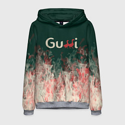 Толстовка-худи мужская Gucci - огонь, цвет: 3D-меланж