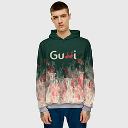 Толстовка-худи мужская Gucci - огонь, цвет: 3D-меланж — фото 2