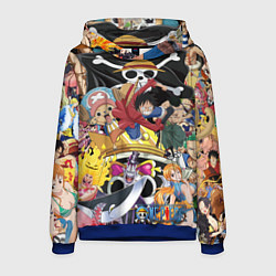 Толстовка-худи мужская One Pieceгерои, цвет: 3D-синий