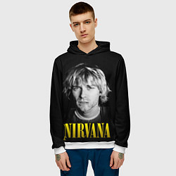 Толстовка-худи мужская Nirvana - Kurt Donald Cobain, цвет: 3D-белый — фото 2
