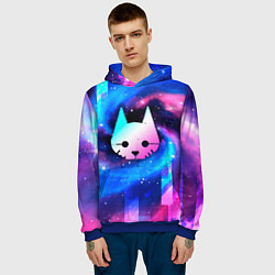 Толстовка-худи мужская Stray Неоновый Космос, цвет: 3D-синий — фото 2