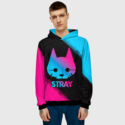 Толстовка-худи мужская Stray - Neon Gradient, цвет: 3D-черный — фото 2