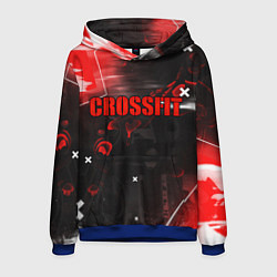 Толстовка-худи мужская КРОССФИТ - ГЛИТЧ DIGITAL, цвет: 3D-синий