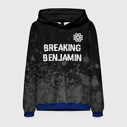 Толстовка-худи мужская Breaking Benjamin glitch на темном фоне: символ св, цвет: 3D-синий