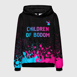 Толстовка-худи мужская Children of Bodom - neon gradient: символ сверху, цвет: 3D-черный