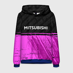Толстовка-худи мужская Mitsubishi pro racing: символ сверху, цвет: 3D-синий