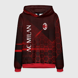 Толстовка-худи мужская Ac milan Соты, цвет: 3D-красный