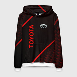 Толстовка-худи мужская Toyota Красная абстракция, цвет: 3D-белый