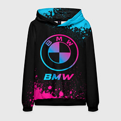 Толстовка-худи мужская BMW - neon gradient, цвет: 3D-черный