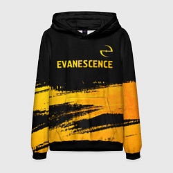 Толстовка-худи мужская Evanescence - gold gradient: символ сверху, цвет: 3D-черный