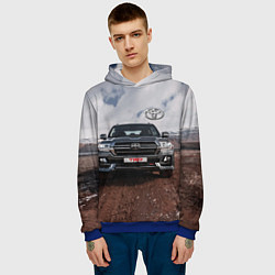 Толстовка-худи мужская Toyota Land Cruiser in the mountains, цвет: 3D-синий — фото 2