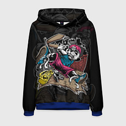Толстовка-худи мужская Панда танцует Брейк-данс, цвет: 3D-синий