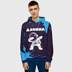 Толстовка-худи мужская Даниил космонавт даб, цвет: 3D-синий — фото 2