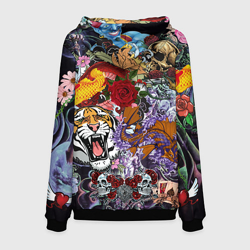Мужская толстовка Рисунок в стиле tatoo / 3D-Черный – фото 2
