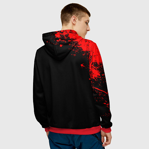 Мужская толстовка Hades - краска / 3D-Красный – фото 4