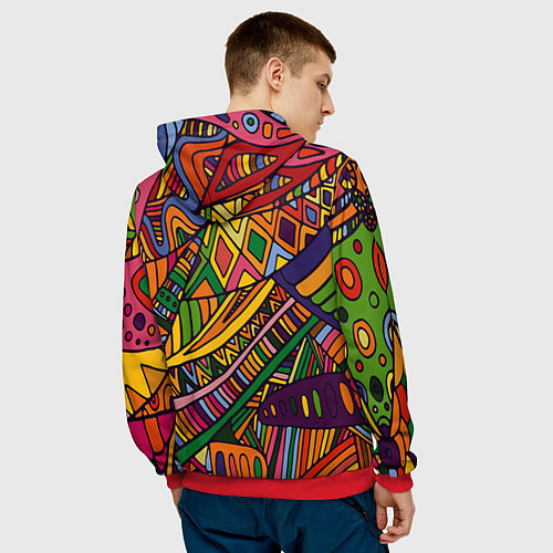 Мужская толстовка Психоделический узор / 3D-Красный – фото 4