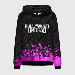 Толстовка-худи мужская Hollywood Undead rock legends: символ сверху, цвет: 3D-черный