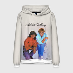 Толстовка-худи мужская Modern Talking : Thomas Anders and Dieter Bohlen, цвет: 3D-белый