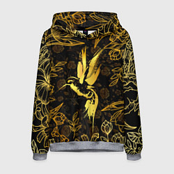 Толстовка-худи мужская Золотая колибри, цвет: 3D-меланж