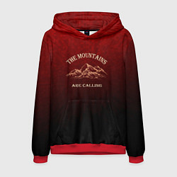 Толстовка-худи мужская Горы зовут, путешествие, цвет: 3D-красный