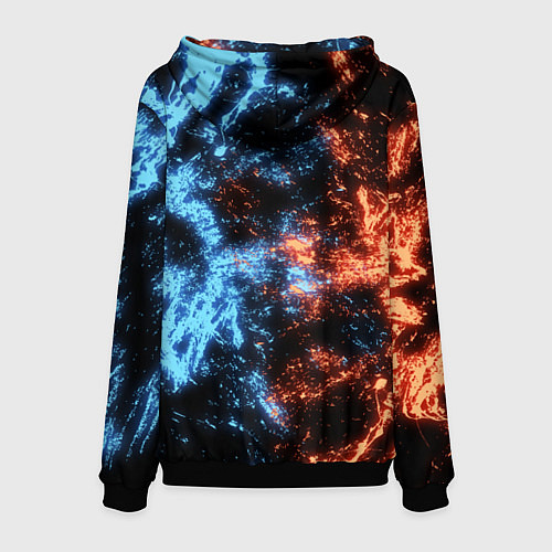 Мужская толстовка Огонь и вода - лев / 3D-Черный – фото 2