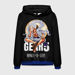 Толстовка-худи мужская Монки Д Луффи 5 гир - One Piece, цвет: 3D-синий