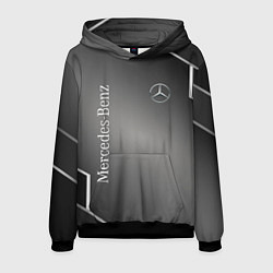 Толстовка-худи мужская Mercedes абстракция карбон, цвет: 3D-черный