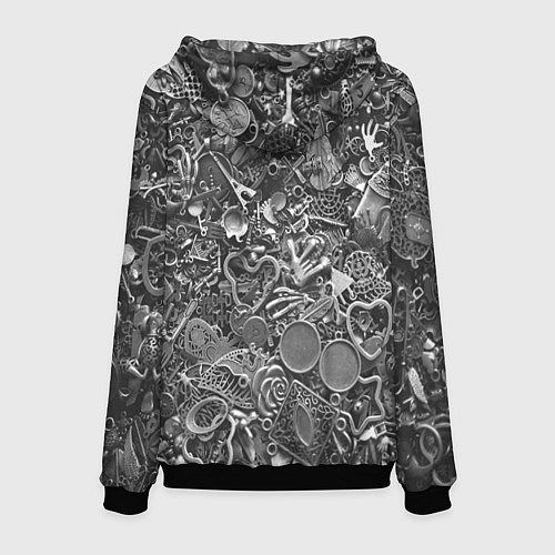 Мужская толстовка Металлические предметы / 3D-Черный – фото 2