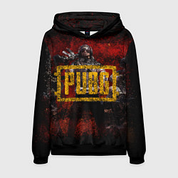 Толстовка-худи мужская PUBG red theme, цвет: 3D-черный