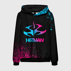 Толстовка-худи мужская Hitman - neon gradient, цвет: 3D-черный