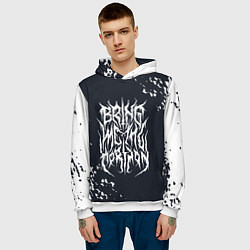 Толстовка-худи мужская Bring Me the Horizon краска, цвет: 3D-белый — фото 2