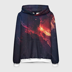 Толстовка-худи мужская Красивая космическая туманность, цвет: 3D-белый