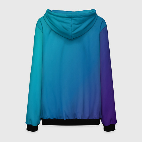 Мужская толстовка Градиент - морская глубина / 3D-Черный – фото 2