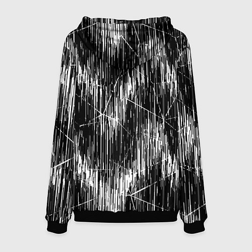 Мужская толстовка Черно-белые штрихи, зигзаг / 3D-Черный – фото 2
