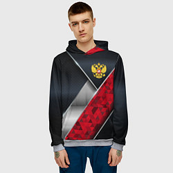 Толстовка-худи мужская Red & black Russia, цвет: 3D-меланж — фото 2