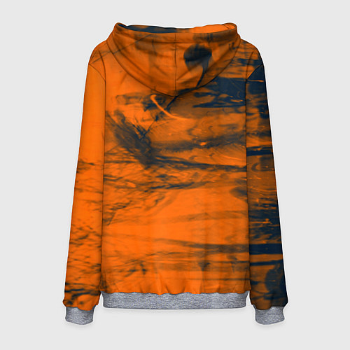 Мужская толстовка Абстрактная оранжевая поверхность и чёрные тени / 3D-Меланж – фото 2