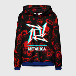 Толстовка-худи мужская Metallica rock glitch, цвет: 3D-синий