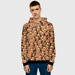 Толстовка-худи мужская Николас Кейдж мем, цвет: 3D-черный — фото 2