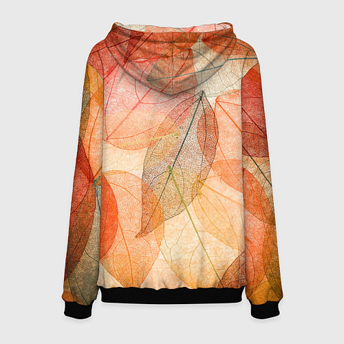 Мужская толстовка Осенние прозрачные листья / 3D-Черный – фото 2
