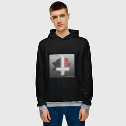 Толстовка-худи мужская Pyrokinesis - Black Roze x Red Roze, цвет: 3D-меланж — фото 2